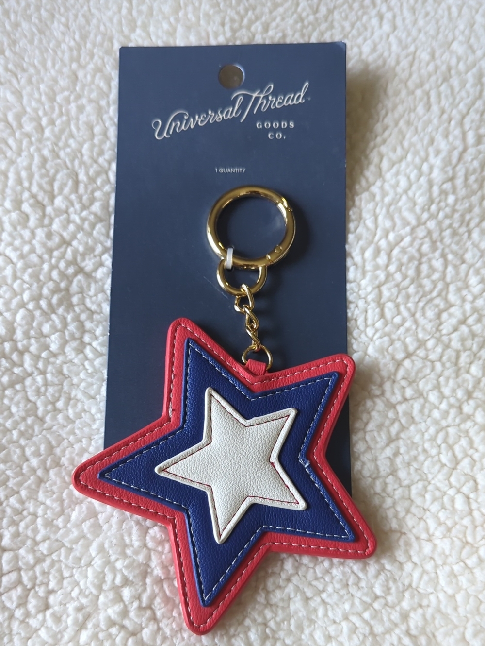 Universal Thread Goods Company Polyurethane Star Red White And Blue Key Chain